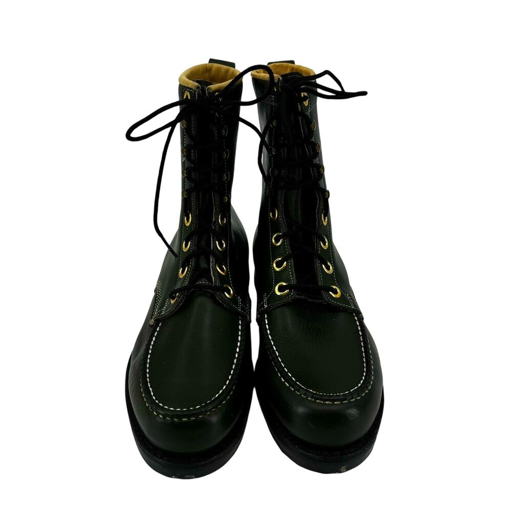 Hypalon Boots Steel Toe Green Leather Insulated Size 9.5 Lace Up - Picture 3 of 16